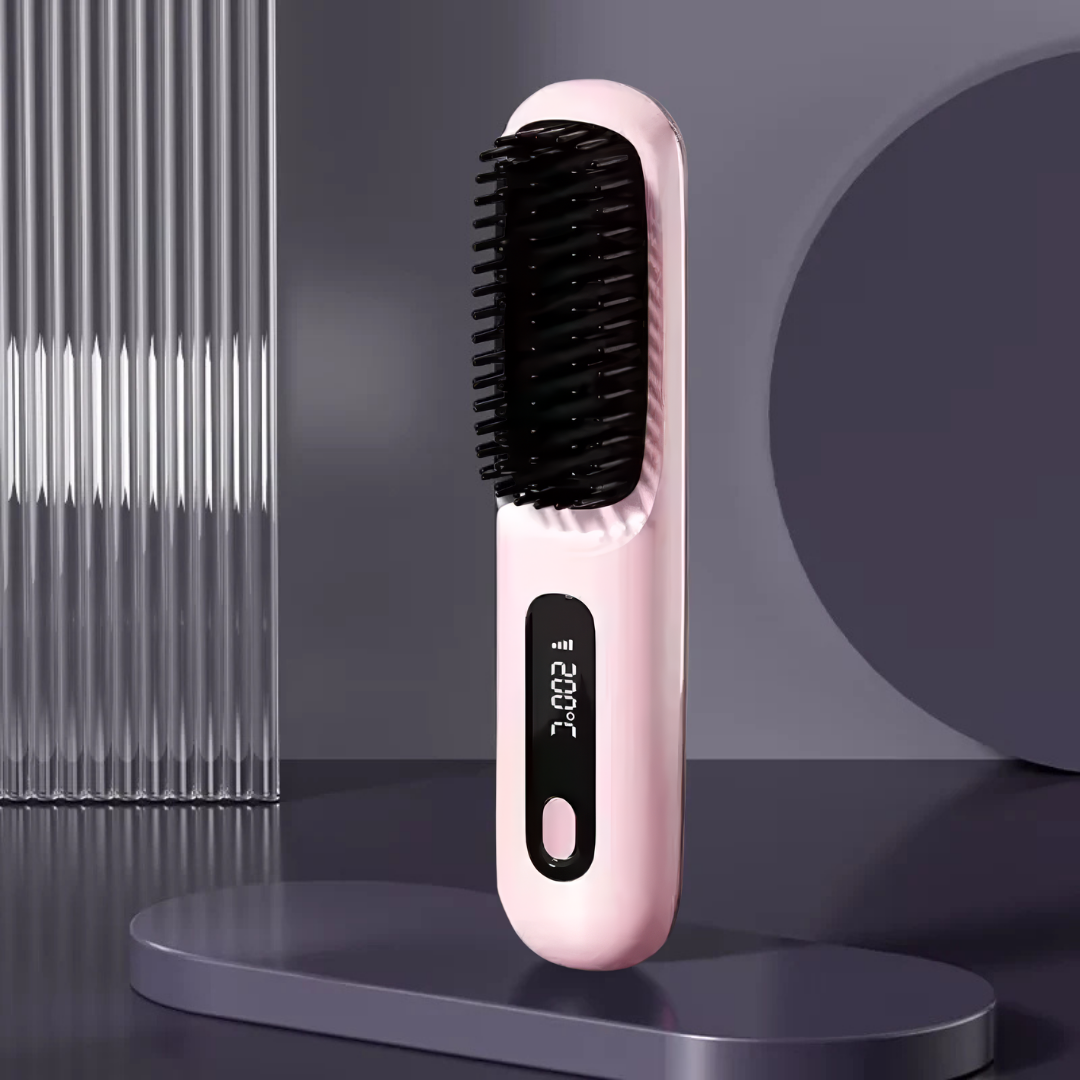 BloomBrushPro™ — Peine Alisador Portátil Inalámbrico Anti-Frizz